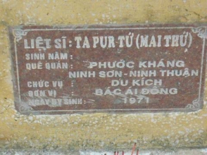 Nhắn tìm thân nhân liệt sỹ Ta Pur Tứ (Mai Thứ)