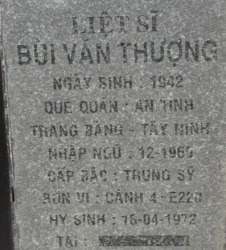 Tìm thân nhân liệt sĩ Bùi Văn Thượng