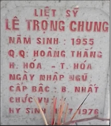 Tìm thân nhân liệt sĩ Lê Trọng Chung
