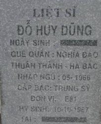 Tìm thân nhân liệt sĩ Đỗ Duy Dũng
