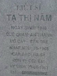 Tìm thân nhân liệt sĩ Tạ Thị Năm