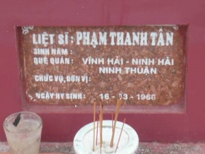 Nhắn tìm thân nhân liệt sỹ  Phạm Thanh Tân