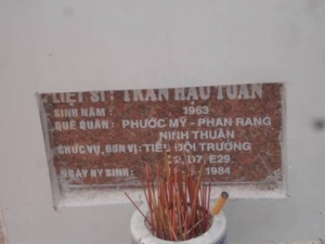 Nhắn tìm thân nhân liệt sỹ Trần Hạu Tuân