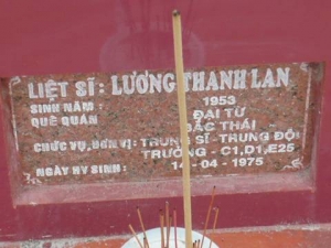 Nhắn tìm thân nhân liệt sỹ  Lương Thanh Lan