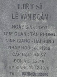 Tìm thân nhân liệt sĩ Lê Văn Đoán