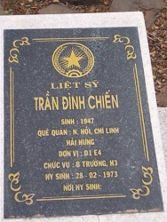 Nhắn tìm thân nhân liệt sỹ Trần Đình Chiến 