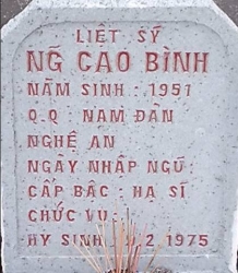 Tìm thân nhân liệt sĩ Nguyễn Cao Bình