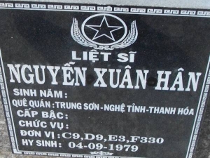 Nhắn tìm thân nhân liệt sỹ  Nguyễn Xuân Hân