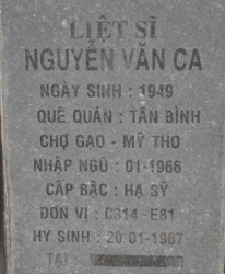 Tìm thân nhân liệt sĩ Nguyễn Văn Ca