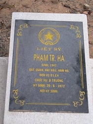 Nhắn tìm thân nhân liệt sỹ  Phạm Tr Hà 