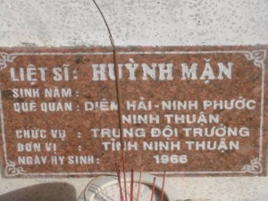 Nhắn tìm thân nhân liệt sỹ Huỳnh Mặn