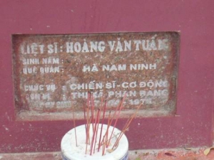 Nhắn tìm thân nhân liệt sỹ Hoàng Văn Tuấn