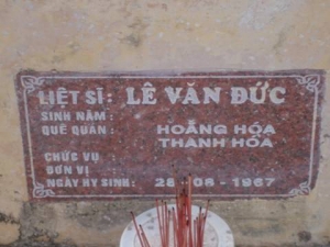 Nhắn tìm thân nhân liệt sỹ  Lê Văn Đức