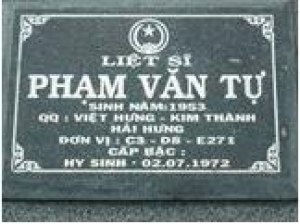 Tìm thân nhân liệt sĩ Phạm Văn Tự