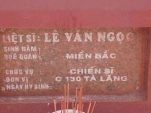 Nhắn tìm thân nhân liệt sỹ Lê Văn Ngọc