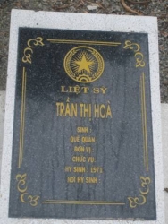 Tìm thân nhân liệt sỹ Trần Thị Hòa