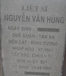 Tìm thân nhân liệt sĩ Nguyễn Văn Hùng