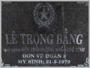 Nhắn tìm thân nhân liệt sỹ  Lê Trọng Bằng
