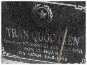 Nhắn tìm thân nhân liệt sỹ  Trần Quốc Diên