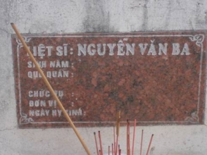 Tìm thân nhân liệt sĩ Nguyễn Văn Ba