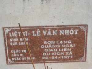 Nhắn tìm thân nhân liệt sỹ  Lê Văn Nhót