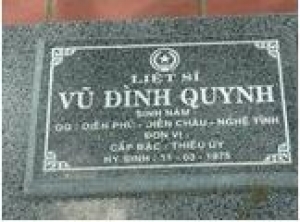 Tìm thân nhân liệt sĩ Vũ Đình Quynh