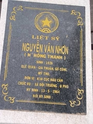 Nhắn tìm thân nhân liệt sỹ Nguyễn Văn Nhơn