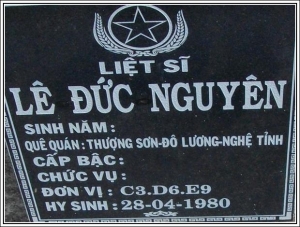 Tìm thân nhân liệt sỹ Lê Đức Nguyên
