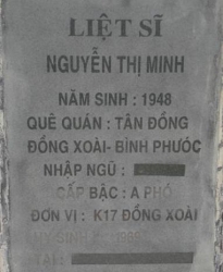 Tìm thân nhân liệt sĩ Nguyễn Thị Minh