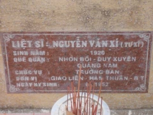 Nhắn tìm thân nhân liệt sỹ  Nguyễn Văn Xí (Tư Xí)