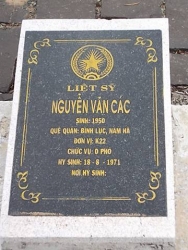 Nhắn tìm thân nhân liệt sỹ  Nguyễn Văn  Các 