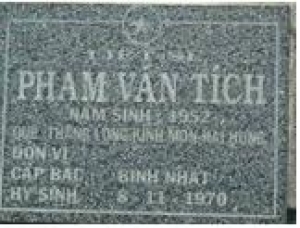 Tìm thân nhân liệt sĩ Phạm Văn Tích