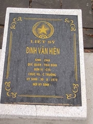  Nhắn tìm thân nhân liệt sỹ  Đinh Văn Hiên