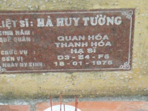 Nhắn tìm thân nhân liệt sỹ  Hà Huy Tường