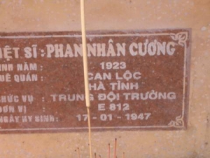 Nhắn tìm thân nhân liệt sỹ  Phan Nhân Cương