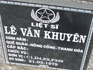 Nhắn tìm thân nhân liệt sỹ  Lê Văn Khuyên