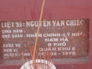 Nhắn tìm thân nhân liệt sỹ Nguyễn Văn Chiếc