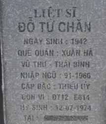 Tìm thân nhân liệt sĩ Đỗ Tử Chăn