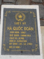 Nhắn tìm thân nhân liệt sỹ  Hà Quốc Đoàn