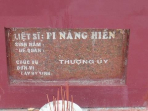 Nhắn tìm thân nhân liệt sĩ Pi Năng Hiền