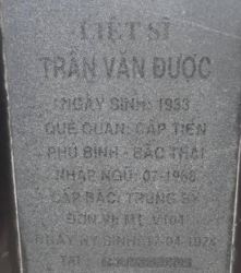 Tìm thân nhân liệt sĩ Trần Văn Được