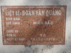 Nhắn tìm thân nhân liệt sỹ Đoàn Văn Quảng