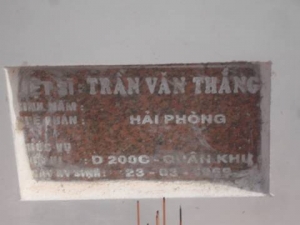 Nhắn tìm thân nhân liệt sỹ Trần Văn Thắng