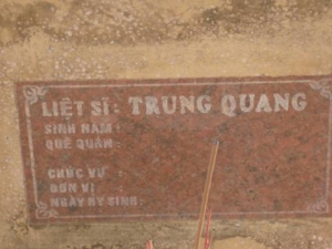 Nhắn tìm thân nhân liệt sĩ Trung Quang