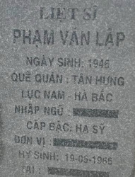 Tìm thân nhân liệt sĩ Phạm Văn Lập