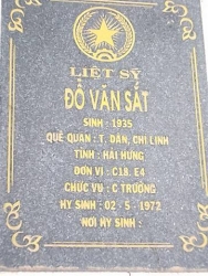 Nhắn tìm thân nhân liệt sỹ  Đỗ Văn Sắt