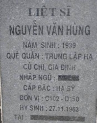 Tìm thân nhân liệt sĩ Nguyễn Văn Hùng