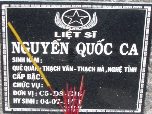 Nhắn tìm thân nhân liệt sỹ  Nguyễn Quốc Ca