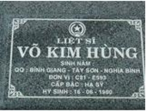 Tìm thân nhân liệt sĩ Vũ Kim Hùng
