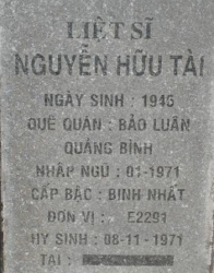 Tìm thân nhân liệt sĩ Nguyễn Hữu Tài